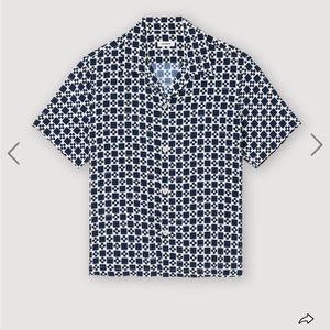 SANDRO Navy Flowing short-sleeved shirt - Size M